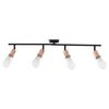 vidaXL 4-way Spot Light with Filament Bulbs 2 W Black and Copper 60 cm E27
