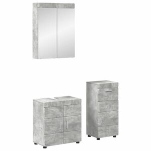 vidaXL Bathroom Furniture Set TULUM 3 pcs Concrete Grey