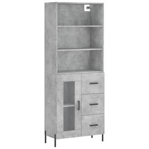 vidaXL Highboard Concrete Grey 69,5x34x180 cm Engineered Wood