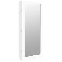 vidaXL Mirror Jewellery Cabinet with LED Lights Wall Mounted White