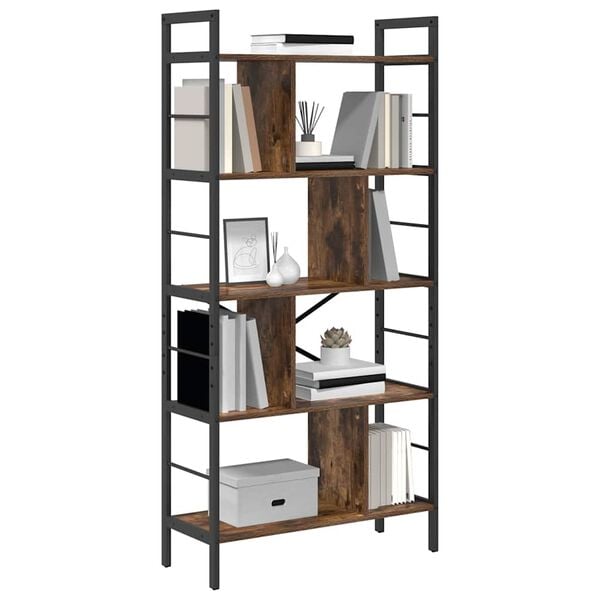 vidaXL Bookshelf Smoked Oak 75 x 30 x 156 cm Engineered Wood