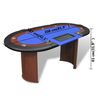 vidaXL 10-Player Poker Table with Dealer Area and Chip Tray Blue