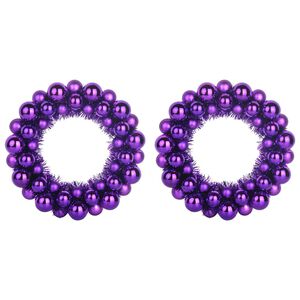 vidaXL Christmas Ball Wreathes 2 pcs Lilac 33 x 33 x 7 cm Polystyrene