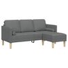 vidaXL Sofa Set with Cushion 2 pcs Dark Grey Polyester