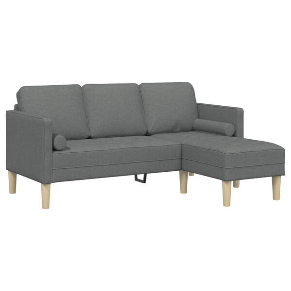 vidaXL Sofa Set with Cushion 2 pcs Dark Grey Polyester