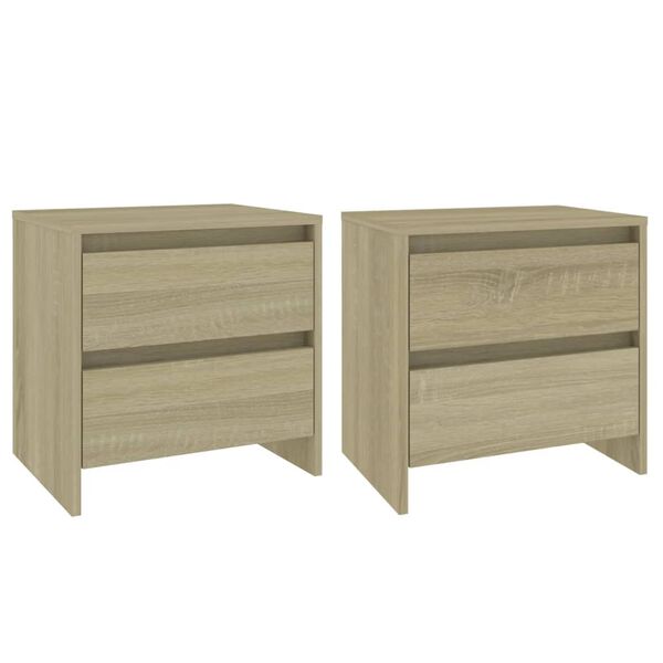 vidaXL Bedside Cabinets 2 pcs Sonoma Oak 45x34.5x44.5 cm Engineered Wood