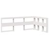 vidaXL Bookcase Headboard L-Shaped White 120 cm Solid Wood Pine