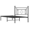 vidaXL Metal Bed Frame without Mattress with Headboard Black 100x190cm