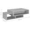 vidaXL Coffee Table Concrete Grey 105x55x32 cm Engineered Wood
