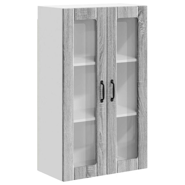 vidaXL Kitchen Wall Cabinet Wall-mounted Grey Sonoma 60 x 31 x 100 cm