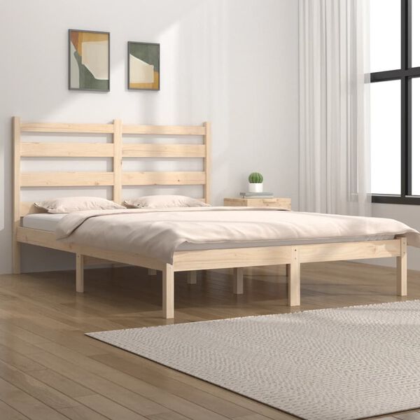 vidaXL Bed Frame without Mattress Solid Wood 120x200 cm (810012+818410)