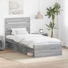 vidaXL Bed Frame Grey Sonoma 75 x 190 cm Solid Pine Wood