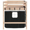 vidaXL Kids' Loft Bed with Curtains without Mattress White&Black 90x190cm