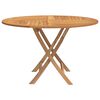vidaXL Folding Garden Table Ø 110x75 cm Solid Wood Teak