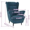 vidaXL Armchair Blue Velvet
