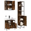 vidaXL 3 Piece Bathroom Cabinet Set Smoked Oak Engineered Wood