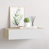 vidaXL Wall-mounted Drawer Shelf Oak and White 40x23.5x10cm MDF