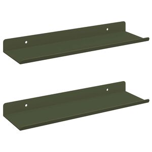 vidaXL Floating Shelf 2 pcs Olive Green 30 x 9 x 2.5 cm Steel