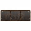 vidaXL Wall Cabinet with Glass Doors Smoked Oak 102x37x35 cm