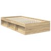 vidaXL Bed Frame with Headboard Sonoma 100 x 200 cm Solid Pine Wood