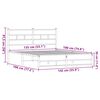 vidaXL Metal Bed Frame without Mattress Brown Oak 135x190 cm Double