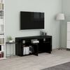 vidaXL TV Cabinet High Gloss Black 120x30x50 cm Engineered Wood