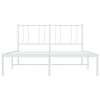 vidaXL Metal Bed Frame without Mattress with Headboard White 140x190cm