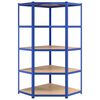 vidaXL 5-Layer Shelves 3 pcs Blue Steel&Engineered Wood
