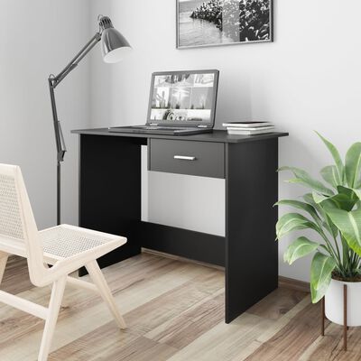 vidaXL Desk Black 100x50x76 cm Chipboard