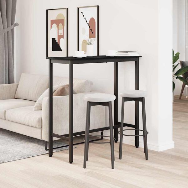 vidaXL Table Black Oak 100 x 40 x 100.5 cm Engineered Wood and Steel