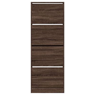 vidaXL Shoe Cabinet Brown Oak 60x21x163.5 cm Engineered Wood