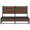 vidaXL Metal Bed Frame without Mattress Brown Oak 150x200 cm King Size