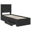 vidaXL Bed Frame Black and Silver 70 x 190 cm Engineered Wood