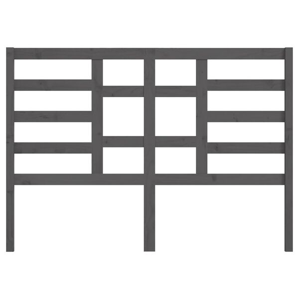 vidaXL Bed Headboard Grey 126x4x104 cm Solid Wood Pine