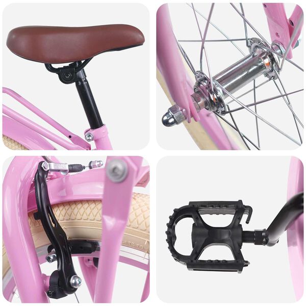 vidaXL Kids Bike 22'' for 7-12 Years Old Light Pink