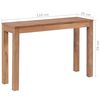 vidaXL Console Table Solid Teak Wood with Natural Finish 110x35x76 cm