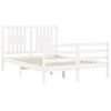 vidaXL Bed Frame without Mattress White 120x200 cm Solid Wood