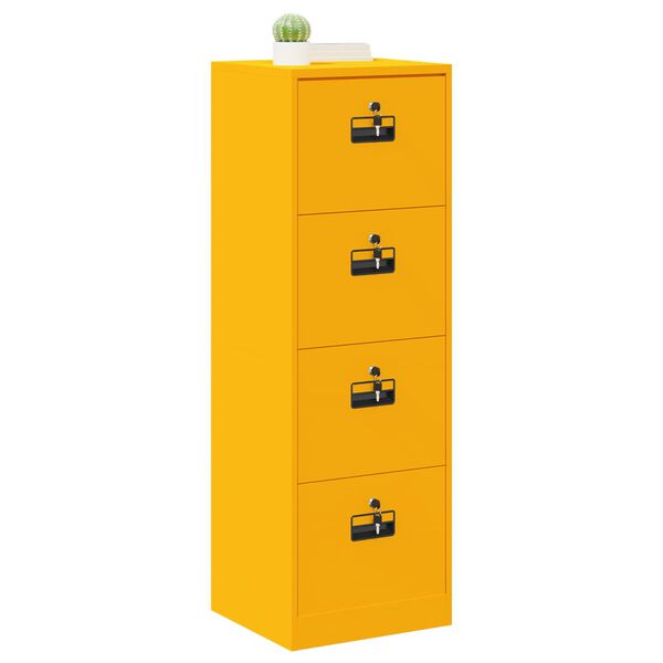 vidaXL File Cabinet with Drawer Mustard Yellow 45.5 x 42 x 139 cm