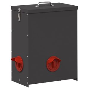 vidaXL Chicken Feeder Black 32.5 x 20.5 x 43 cm 25 kg