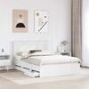vidaXL Bed Frame with Drawer White 140 x 190 cm Engineer Wood