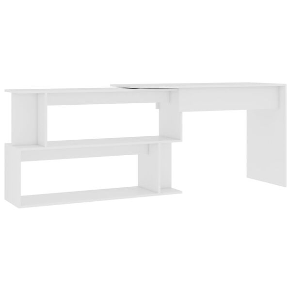 vidaXL Corner Desk White 200x50x76 cm Engineered Wood