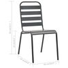 vidaXL Stackable Outdoor Chairs 2 pcs Steel Grey