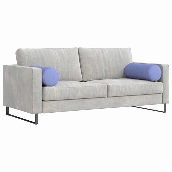 vidaXL Bolster Pillows 2 pcs Jeans Blue Ø 25 x 70 cm Fabric