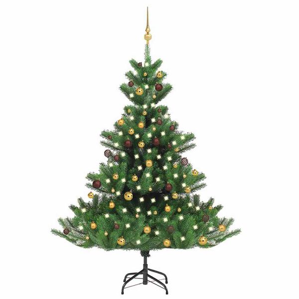 vidaXL Nordmann Fir Artificial Christmas Tree LED&Ball Set Green 180cm