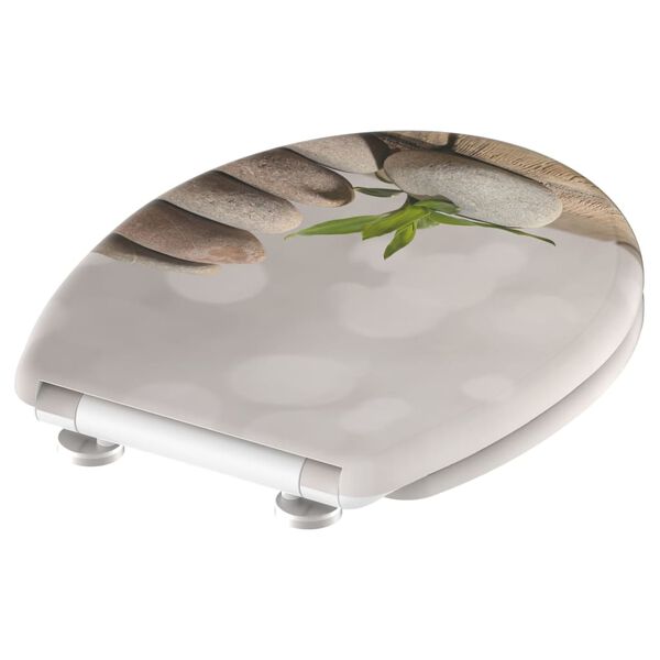 SCH&Uuml;TTE Toilet Seat with Soft-Close Quick Release STONE PYRAMID