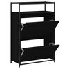vidaXL Shoe Cabinet | Black | Engineered Wood | Compact | Shoe Cabinet