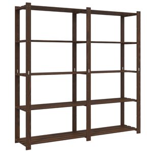 vidaXL 5-Tier Storage Rack Brown 170x38x170 cm Solid Wood Pine