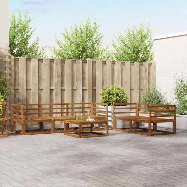 vidaXL Outdoor Sofa Set 6 pcs Natural Solid Acacia Wood