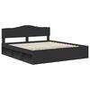 vidaXL Bed Frame with Headboard Black 180 x 200 cm Solid Pine Wood