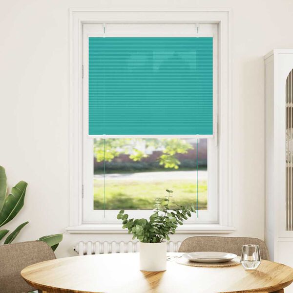 vidaXL Pleated Blind Petrol Green 70x150 cm Fabric Width 69.4 cm Polyester